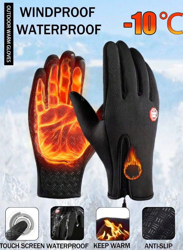 Unisex Autumn And Winter Warm Gloves, Suitable For Finger Protection, Warmth, Outdoor Gloves