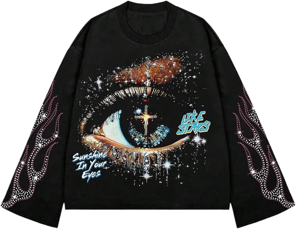 Hoodie Grunge Jackets Streetwear Y2k Unisex Emo Vintage 2000s Outerwear Oversized Graphic Hoodies Star